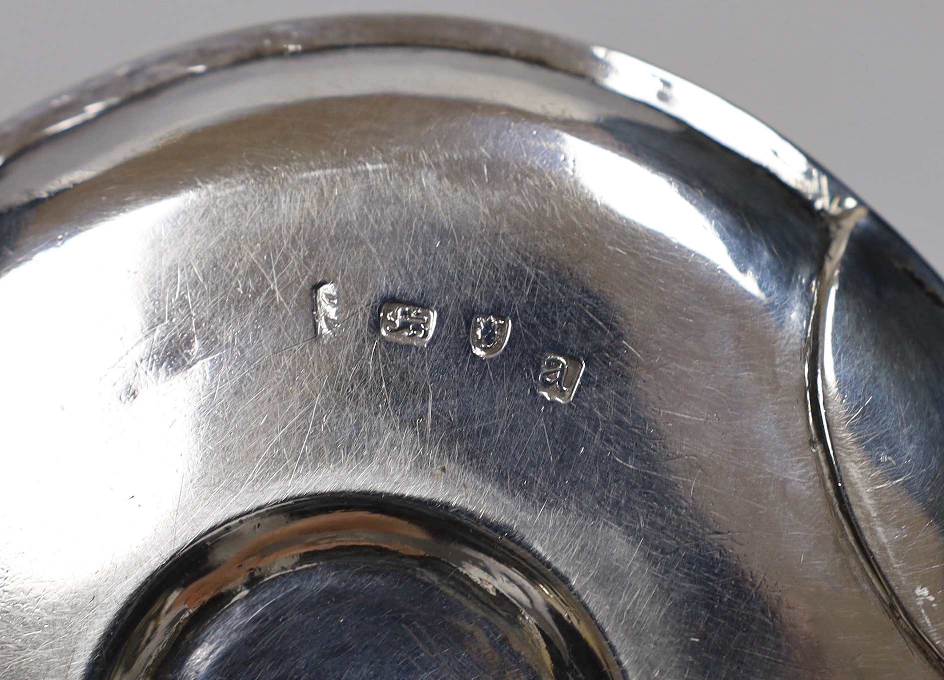 A George III silver chamberstick, John Arnell?, London, 1776, 12.8cm, 7oz.